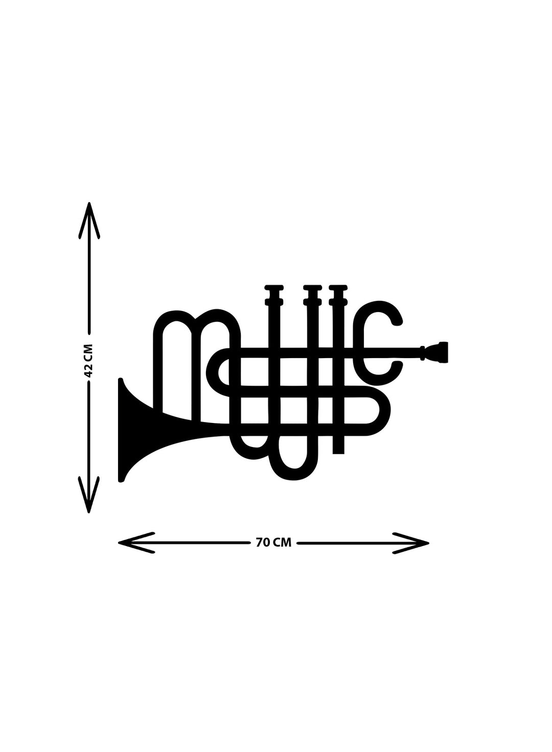 Mixy Trompet Metal Duvar Tablosu