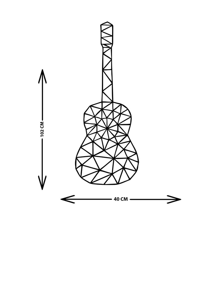 Geometrik Gitar Metal Duvar Tablosu