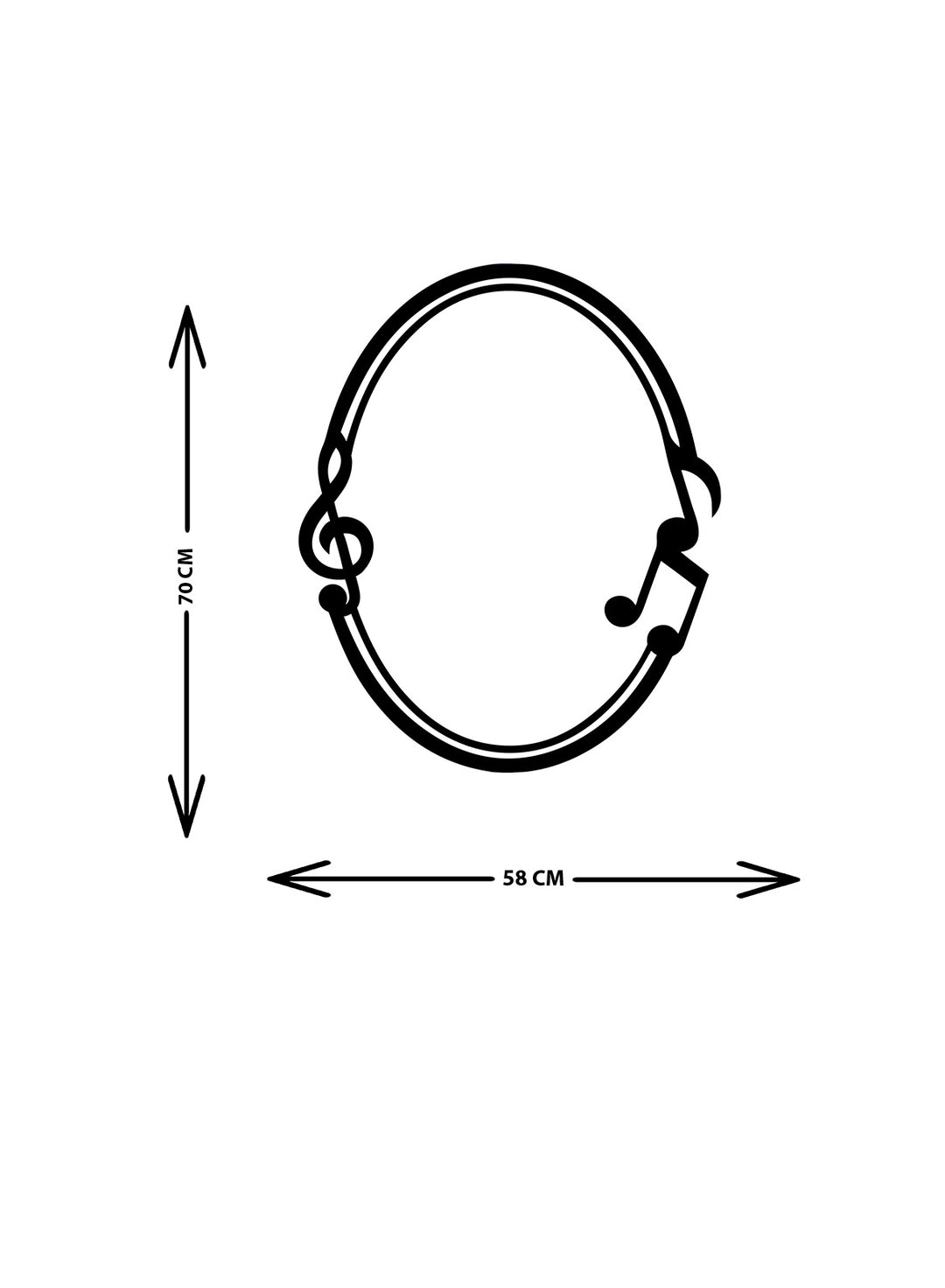 Oval Notalar Metal Duvar Tablosu