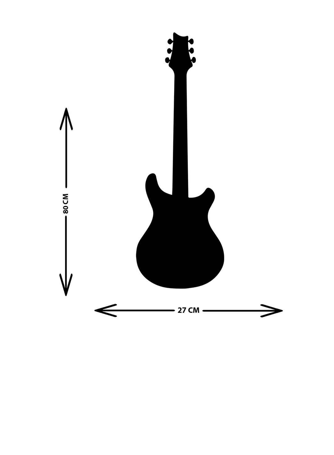 Gitar Silüeti Metal Duvar Tablosu