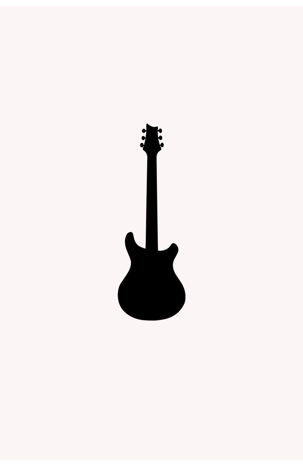 Gitar Silüeti Metal Duvar Tablosu