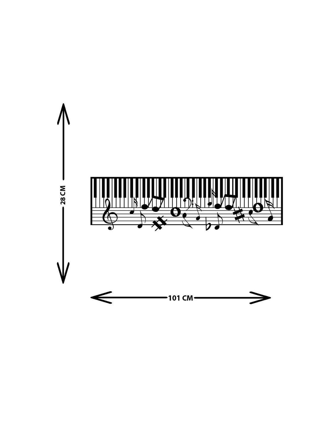 Music Piano Metal Duvar Tablosu