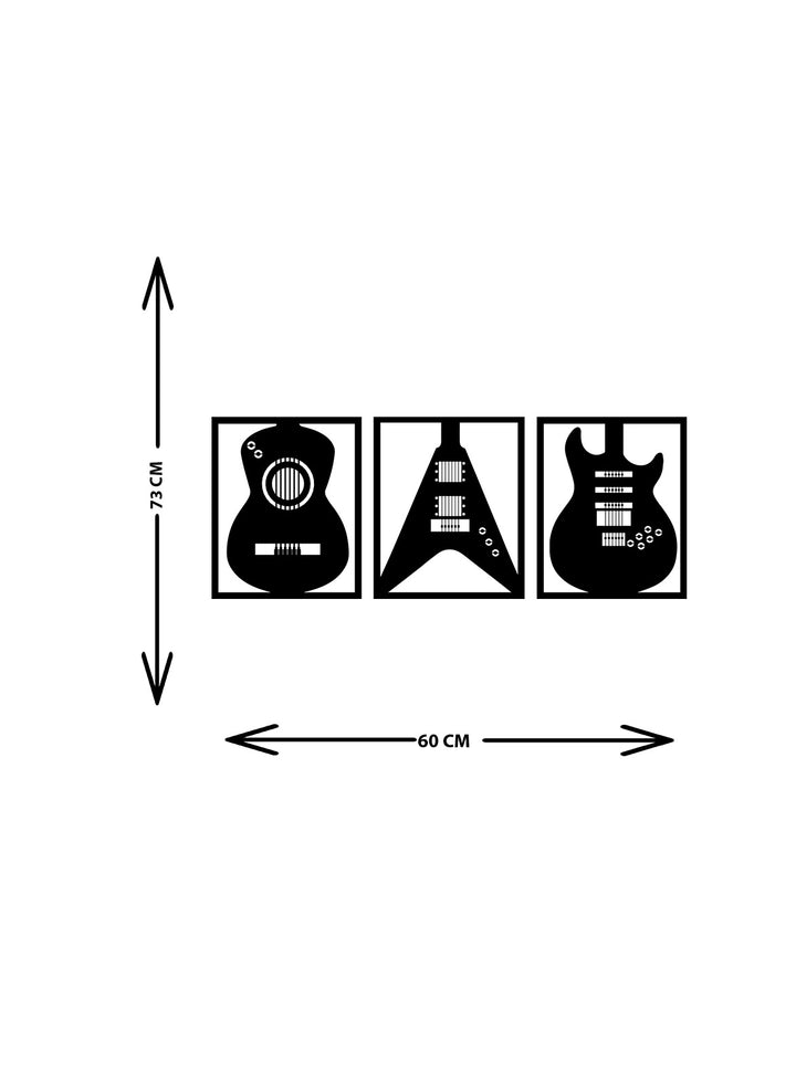 Set Of Guitar Metal Duvar Tablosu