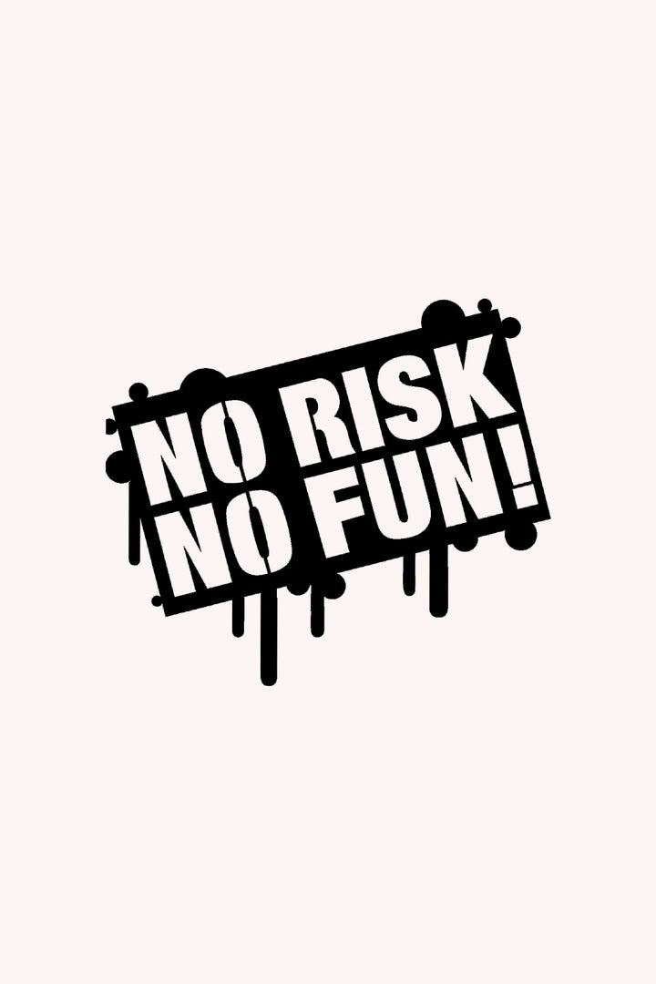 No Risk No Fun Yazısı Metal Duvar Tablosu