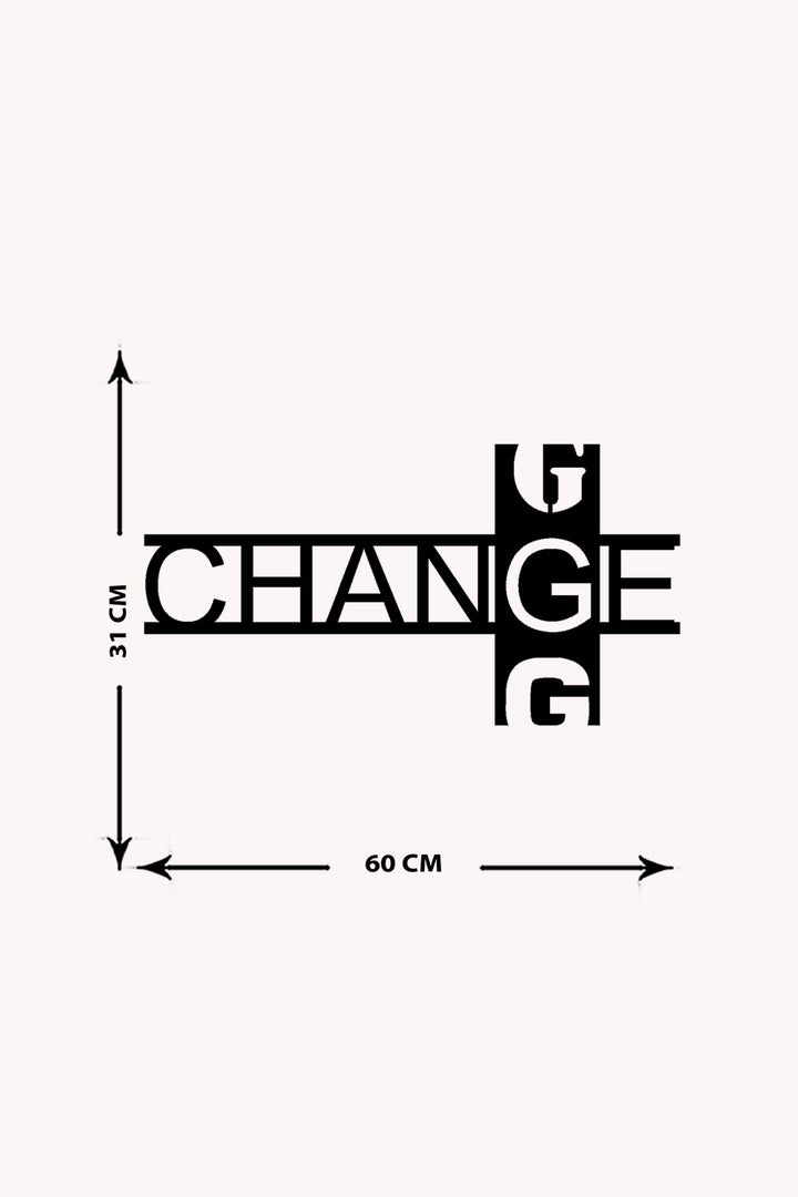 Change Yazısı Metal Duvar Tablosu