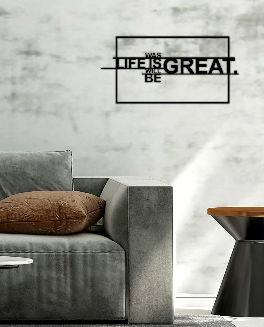 Life is Great Yazısı Metal Duvar Tablosu