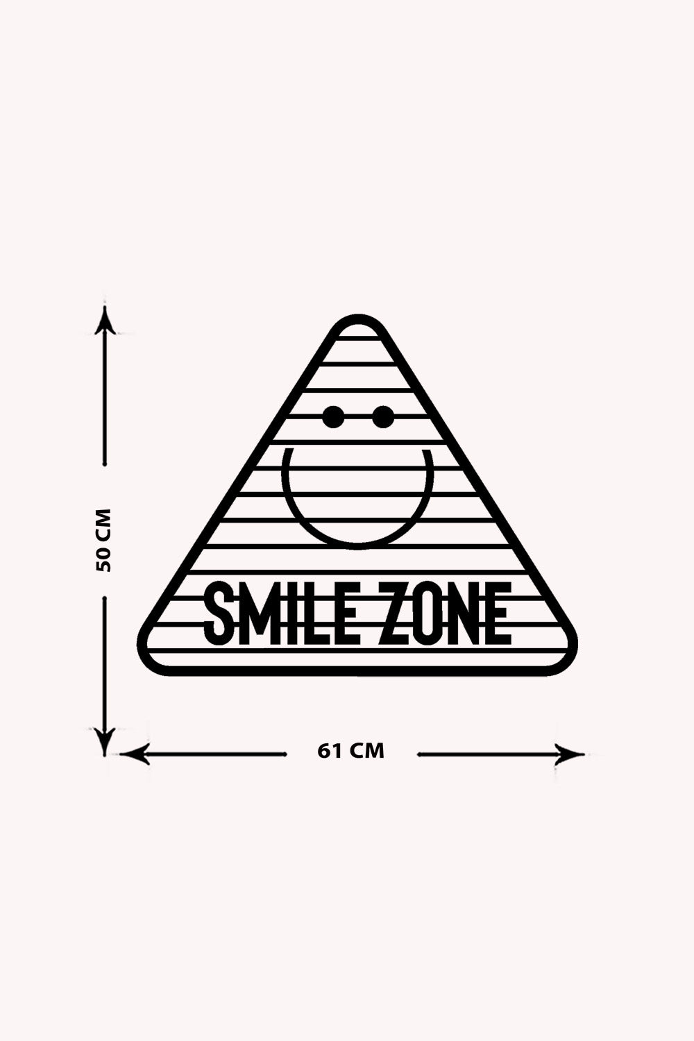 Smile Zone Yazısı Metal Duvar Tablosu