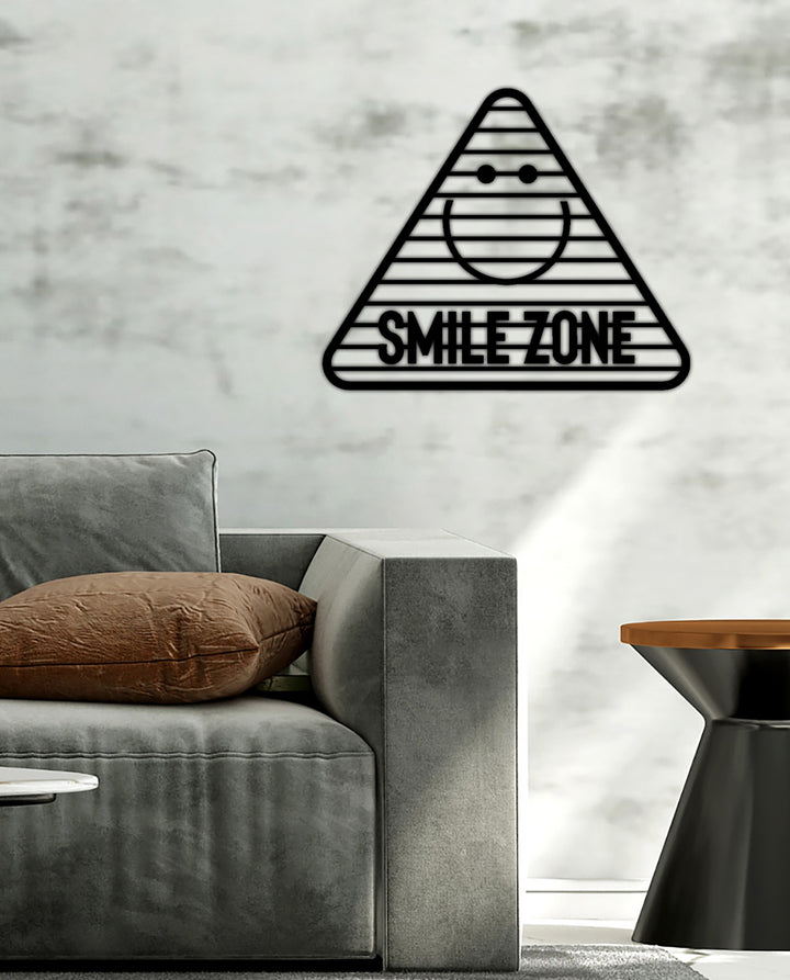 Smile Zone Yazısı Metal Duvar Tablosu