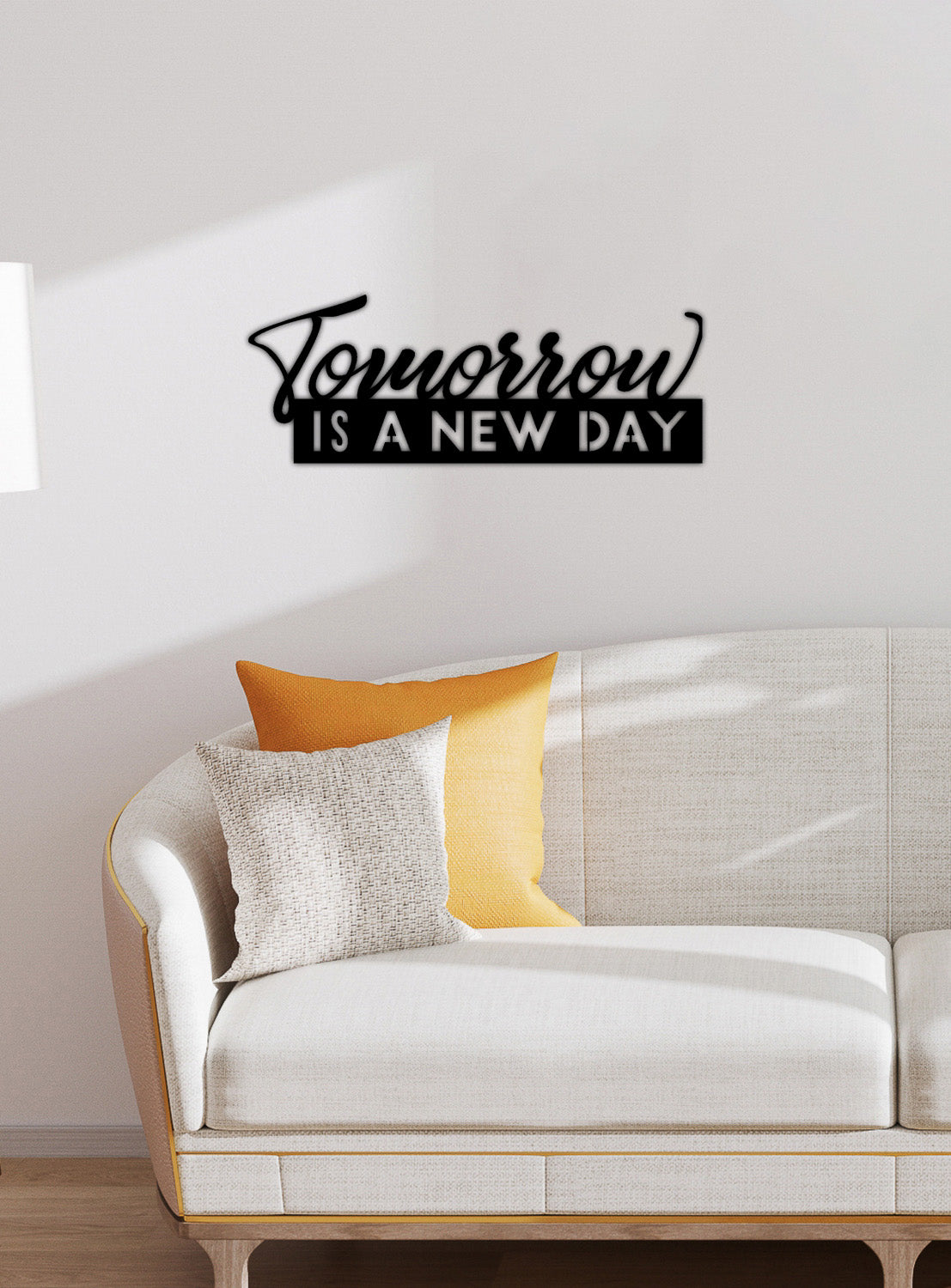 Tomorrow is a New Day Modern Tipografik Metal Duvar Panosu