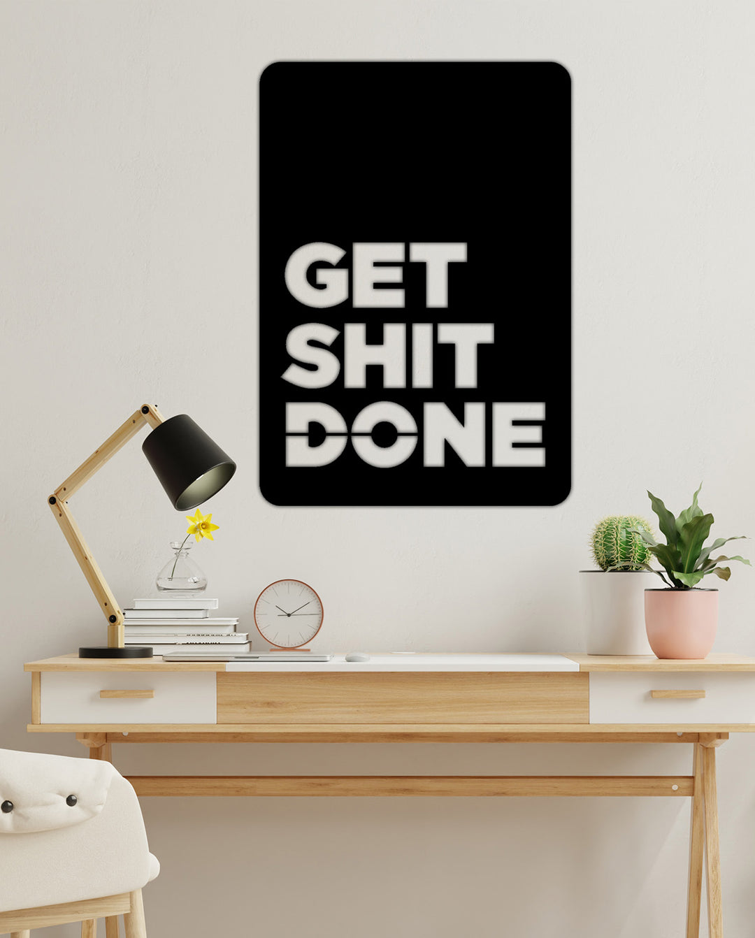 Get Shit Done Yazısı Metal Duvar Tablosu