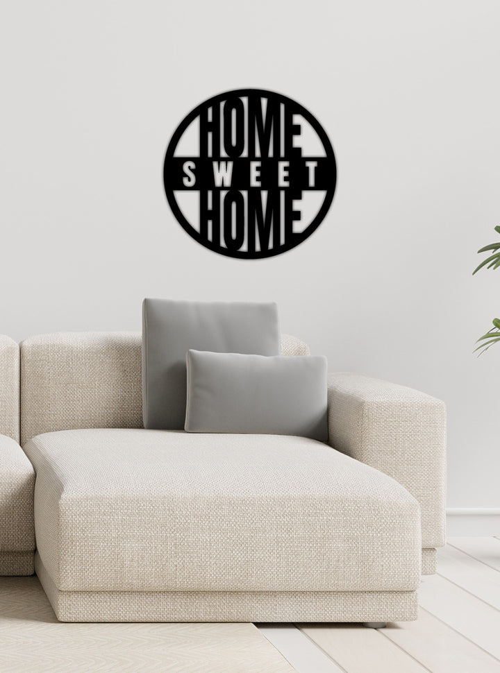 Home Sweat Home Yazısı Metal Duvar Tablosu