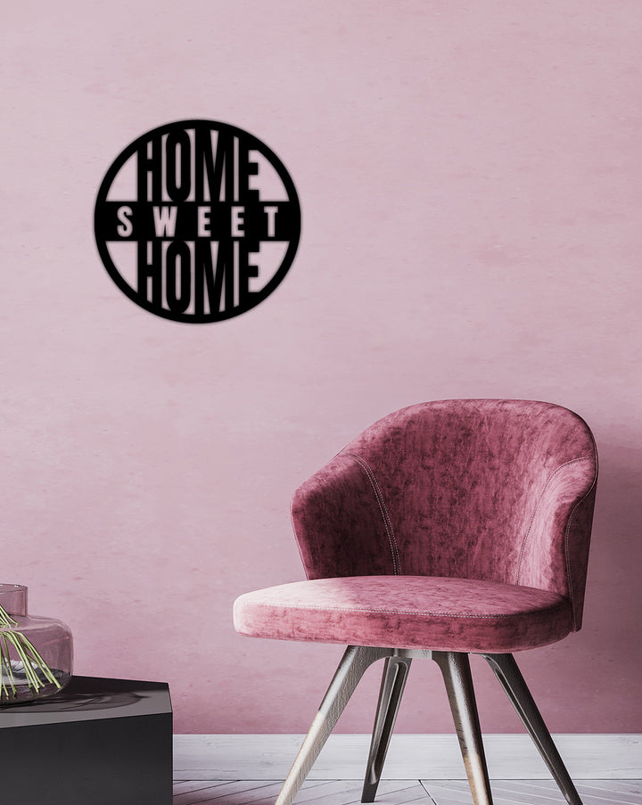 Home Sweat Home Yazısı Metal Duvar Tablosu