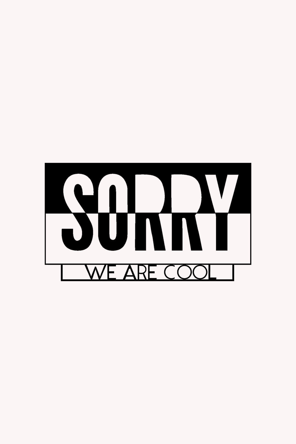 Sorry We Are Cool Yazısı Metal Duvar Tablosu