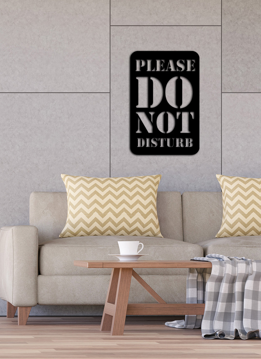 Please Do Not Disturb Yazısı Metal Duvar Tablosu