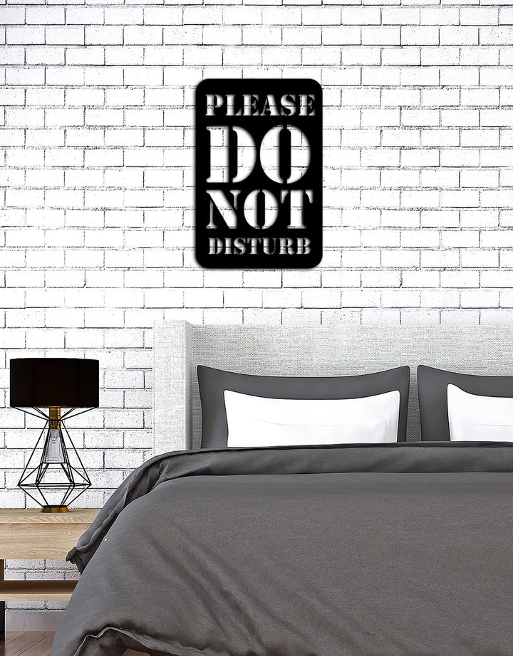 Please Do Not Disturb Yazısı Metal Duvar Tablosu