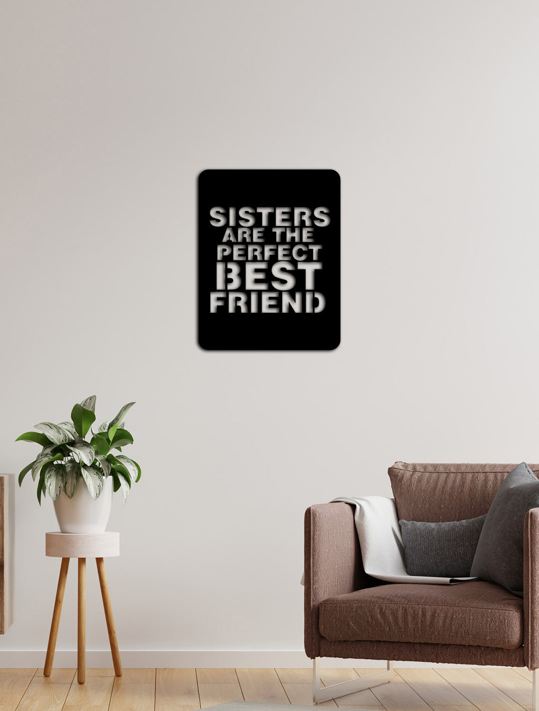 Sisters Yazısı Metal Duvar Tablosu