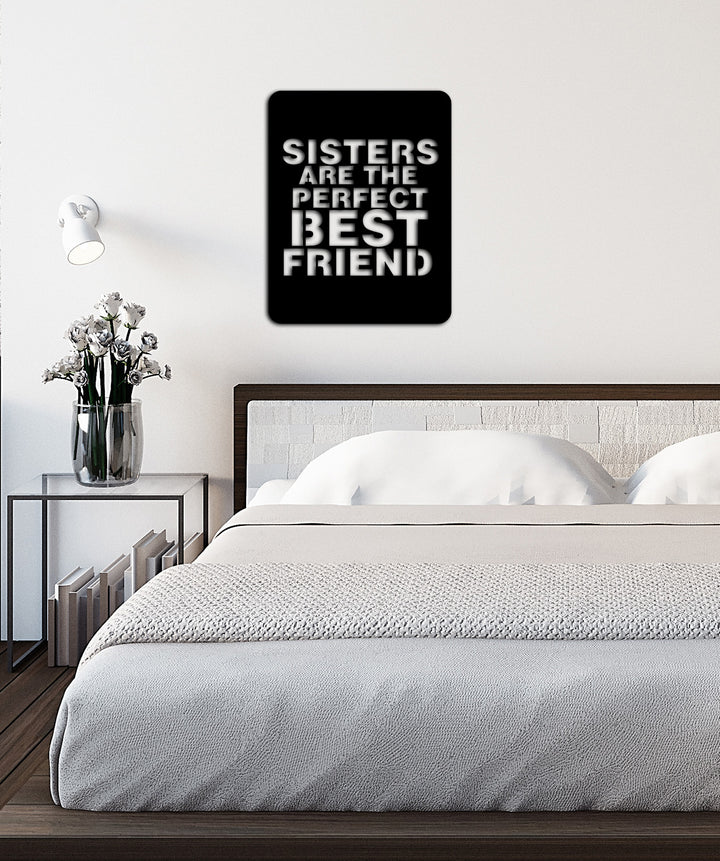 Sisters Yazısı Metal Duvar Tablosu