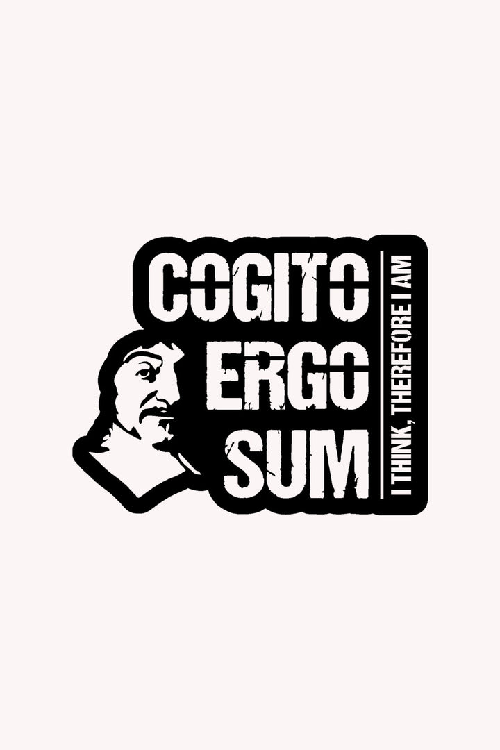 Cogito Ergo Sum Descartes Yazısı Metal Duvar Tablosu