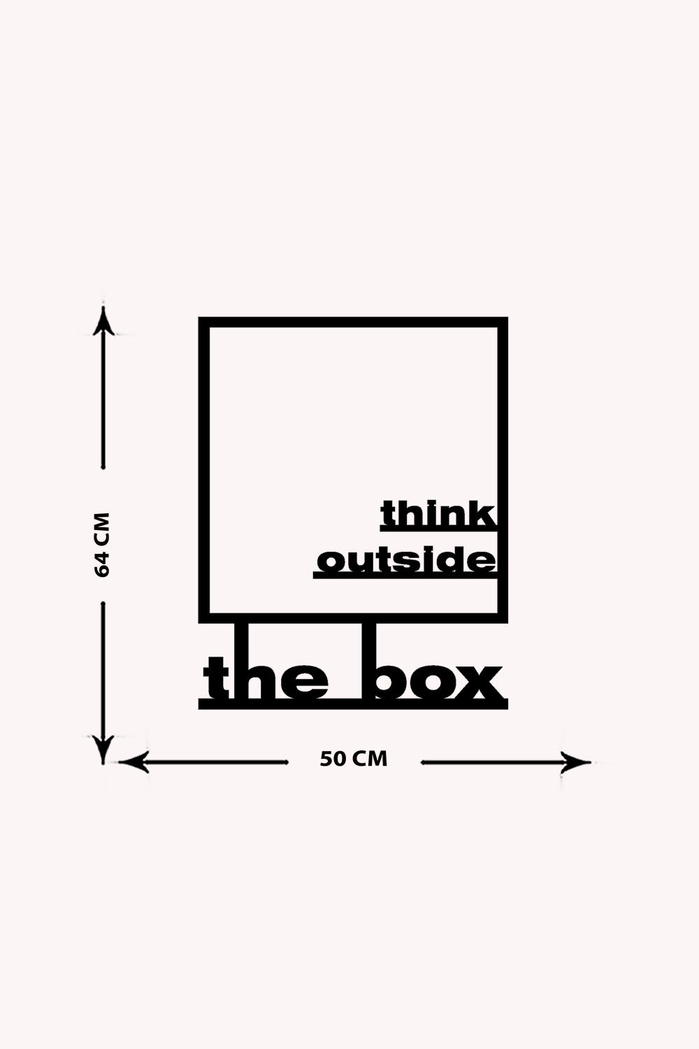 Think Outside the Box Yazısı Metal Duvar Tablosu