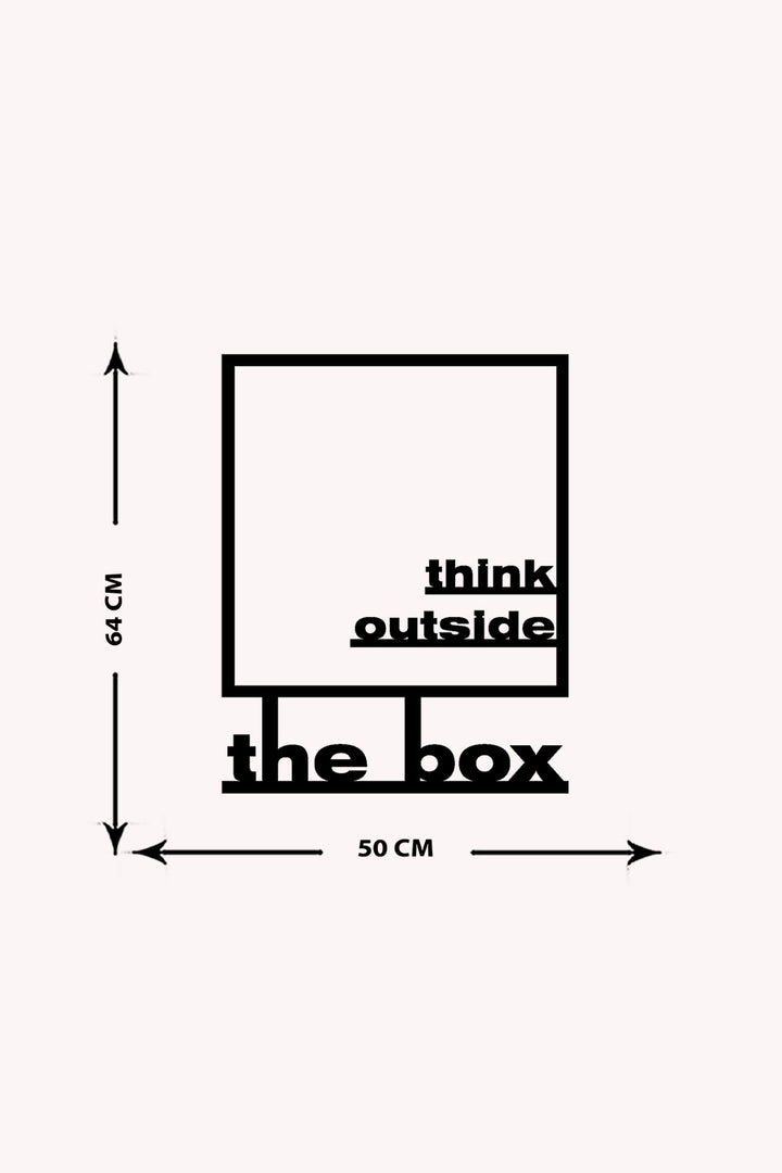 Think Outside the Box Yazısı Metal Duvar Tablosu