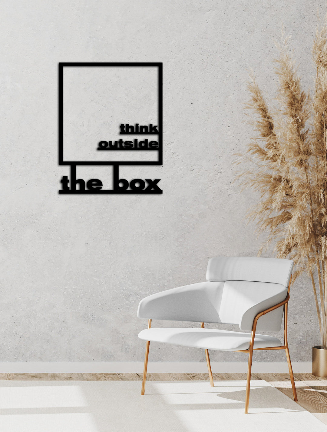 Think Outside the Box Yazısı Metal Duvar Tablosu