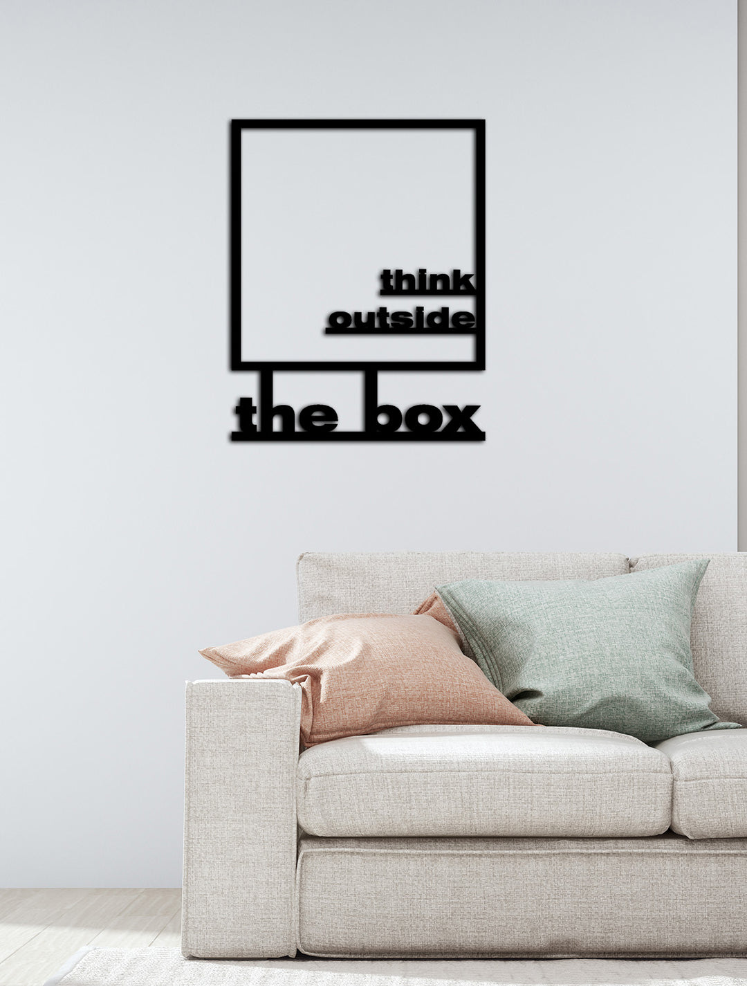 Think Outside the Box Yazısı Metal Duvar Tablosu