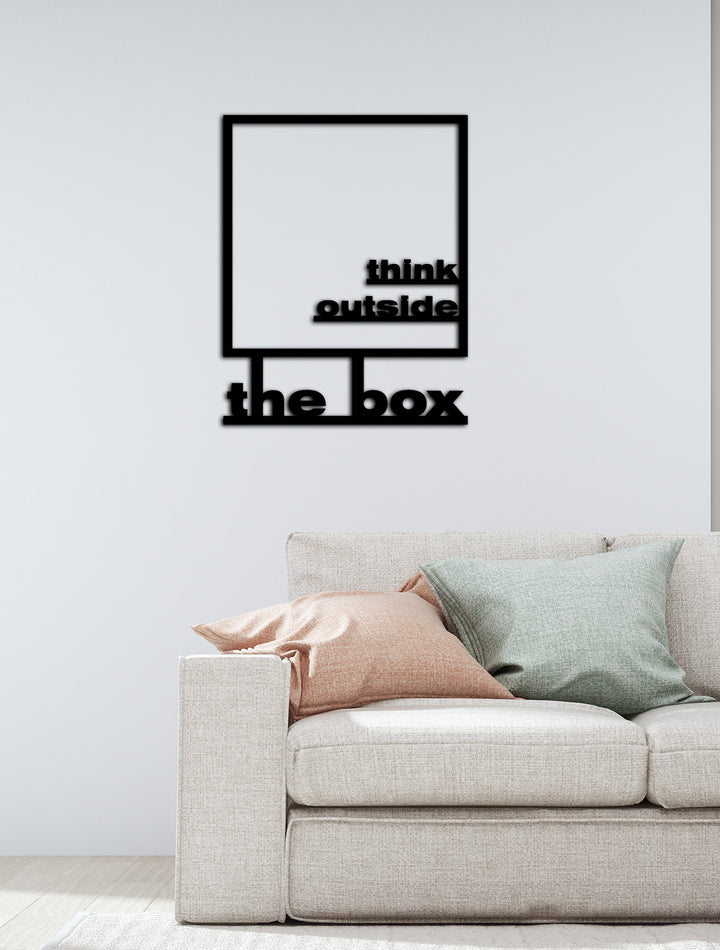 Think Outside the Box Yazısı Metal Duvar Tablosu