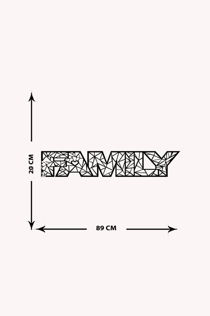 Family Yazısı Metal Duvar Tablosu