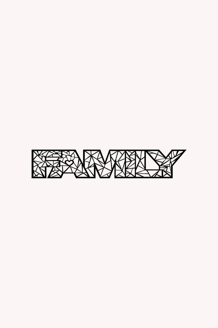 Family Yazısı Metal Duvar Tablosu