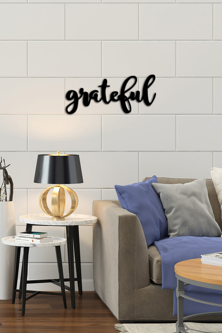 Grateful Yazısı Metal Duvar Tablosu