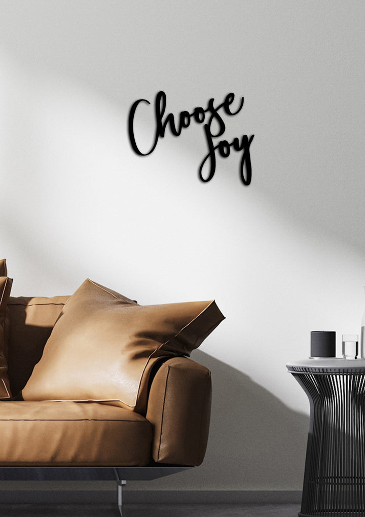 Choose Joy Yazısı Metal Duvar Tablosu