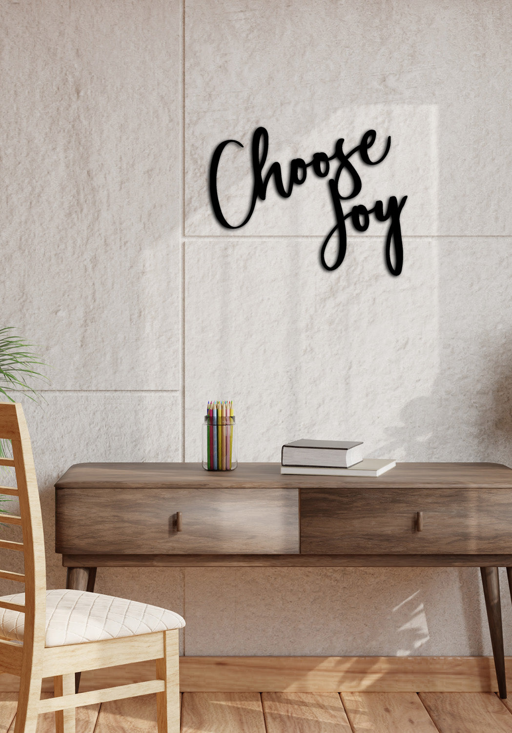 Choose Joy Yazısı Metal Duvar Tablosu