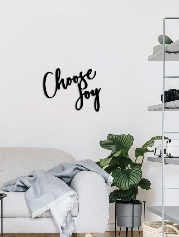 Choose Joy Yazısı Metal Duvar Tablosu