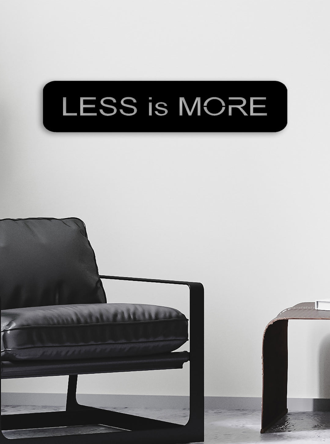 Less is More Yazısı Metal Duvar Tablosu