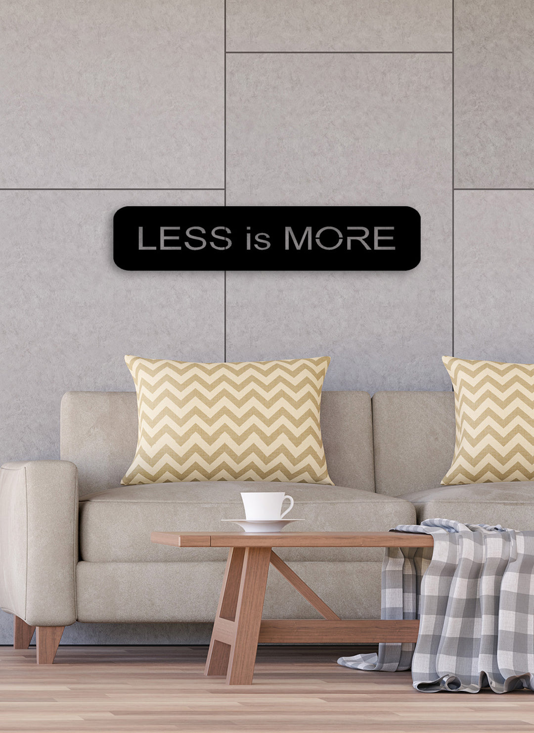 Less is More Yazısı Metal Duvar Tablosu