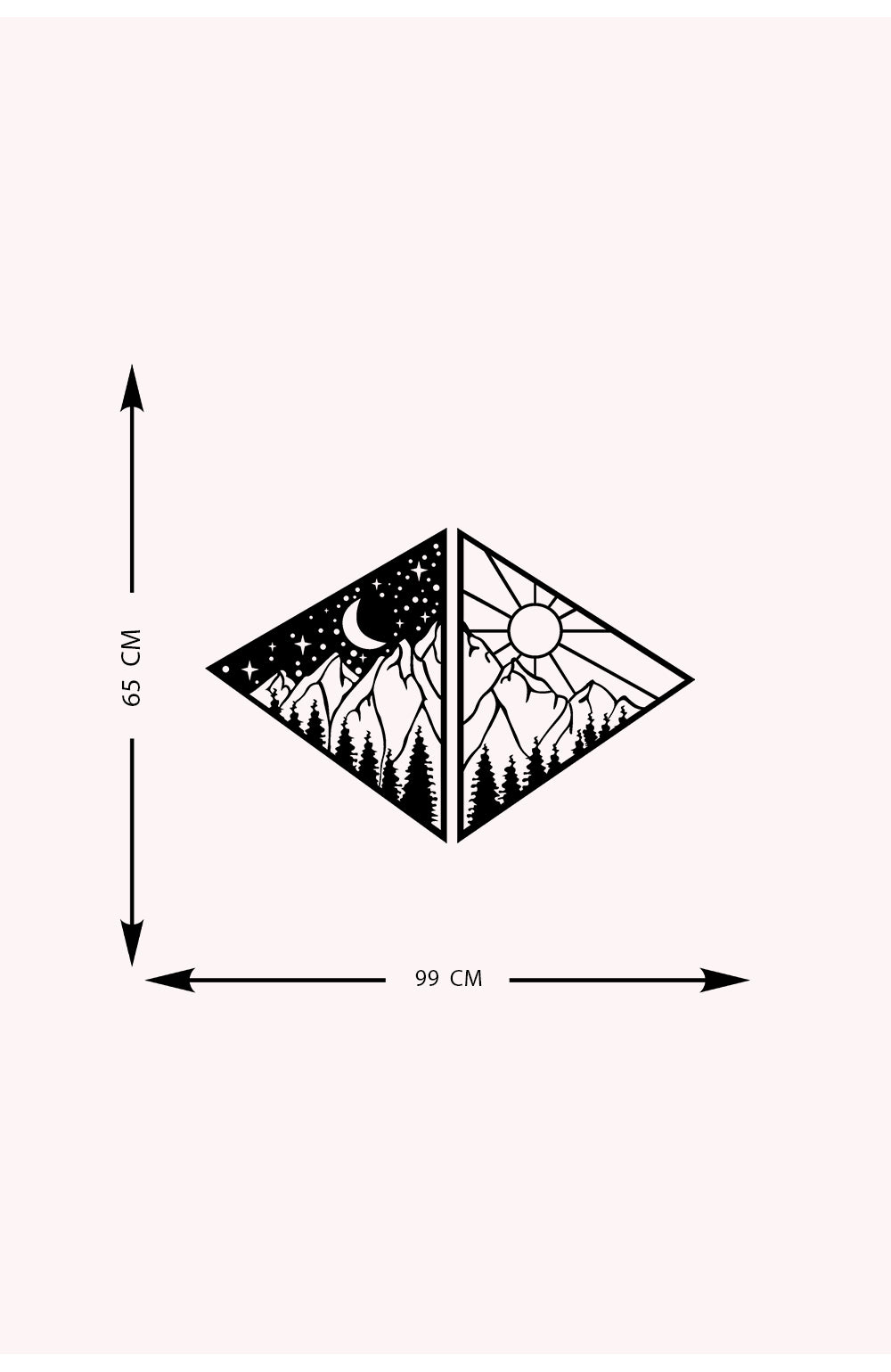 Geometrik Dağ Metal Duvar Tablo