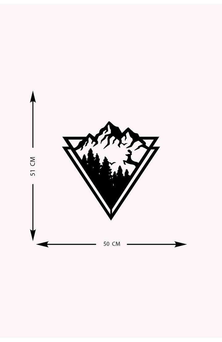 Üçgen Dağ Metal Duvar Tablosu
