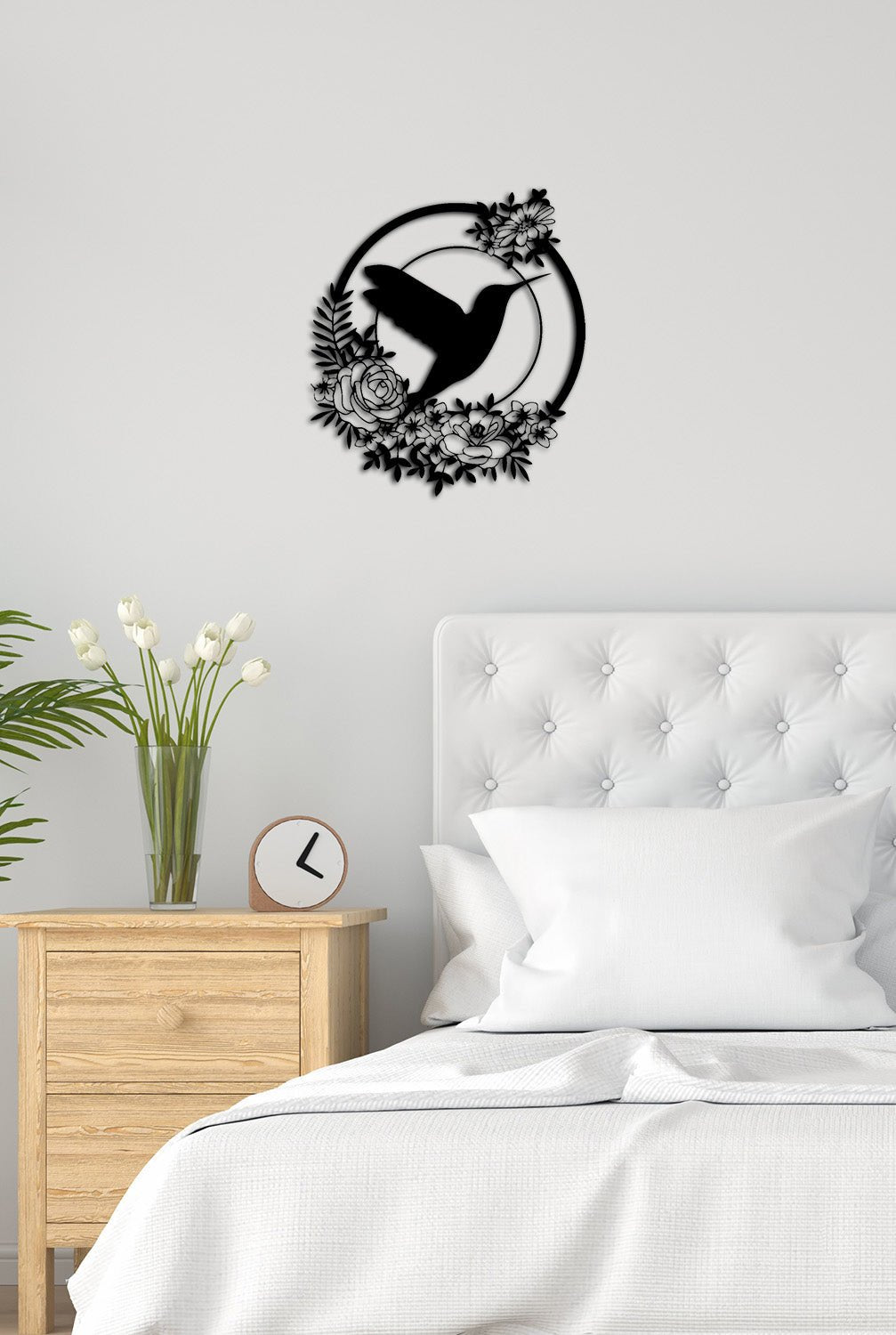 Floral Bird Metal Duvar Tablosu - Artroya