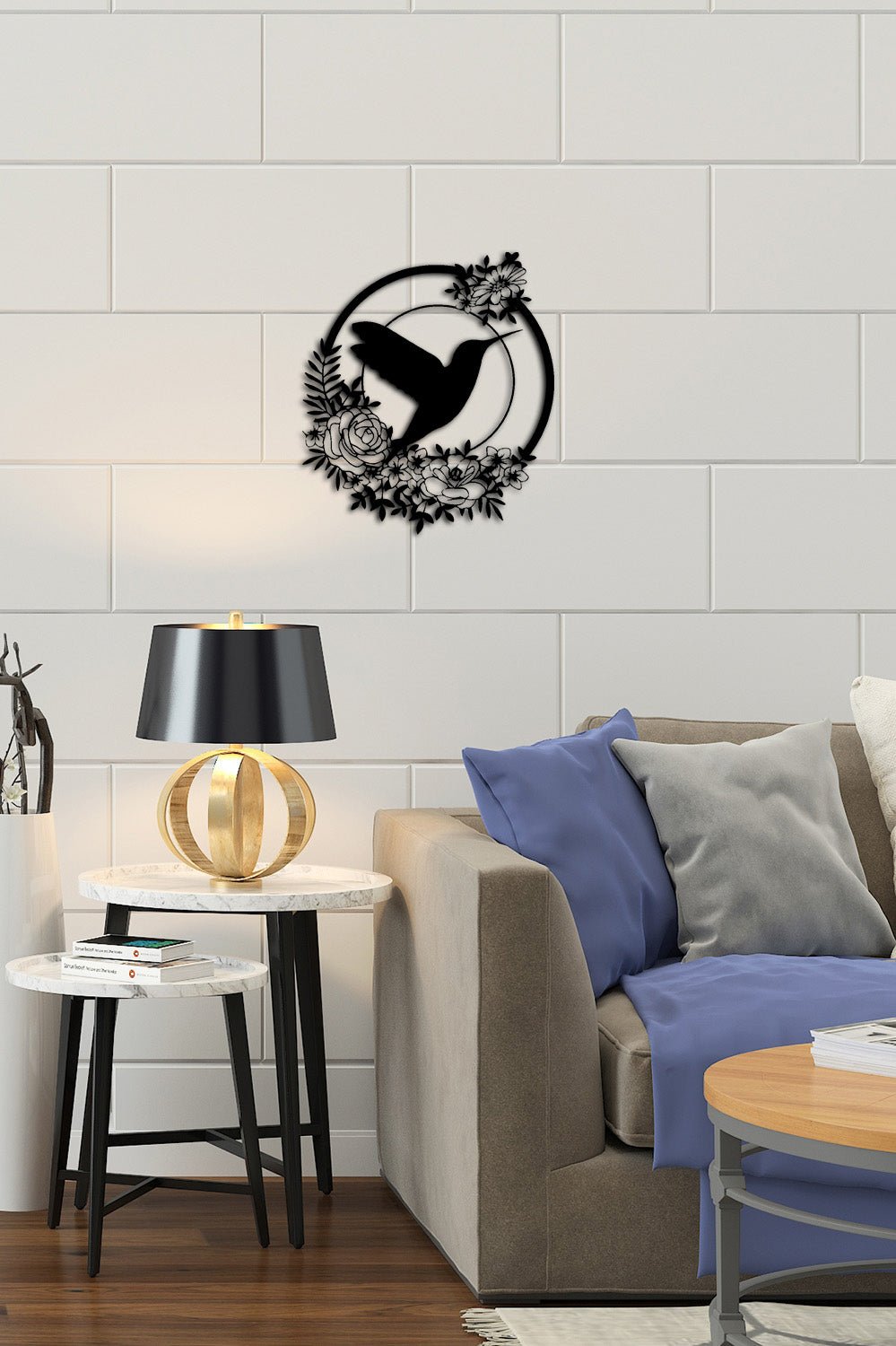 Floral Bird Metal Duvar Tablosu - Artroya