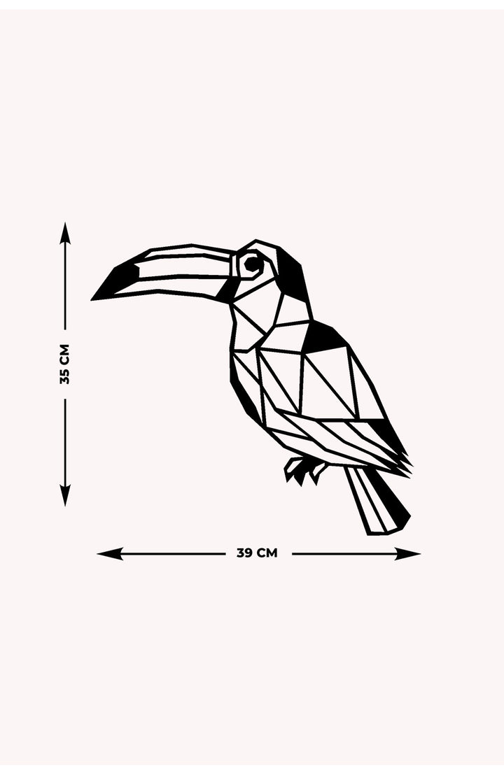 Geometric Toucan Metal Duvar Tablosu