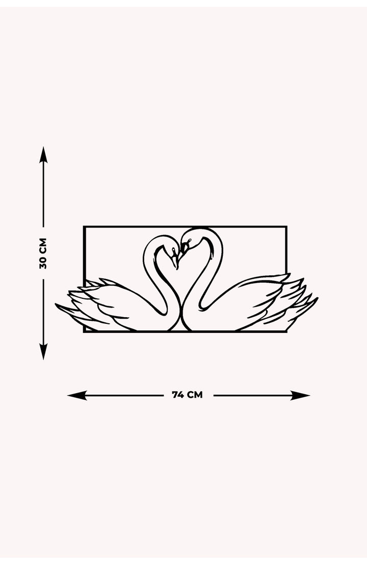 Kuğuların Aşkı Metal Duvar Tablosu