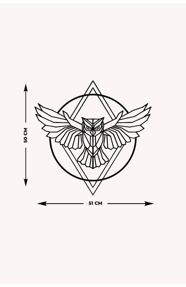 Geometric Owl Metal Duvar Tablosu