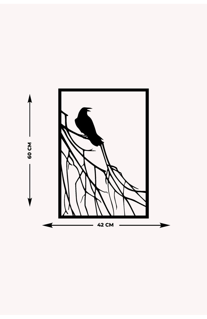 Karga Silüeti Metal Duvar Tablosu