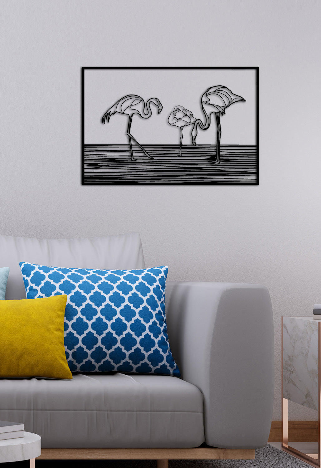 Flamingo Landscape Metal Duvar Tablosu