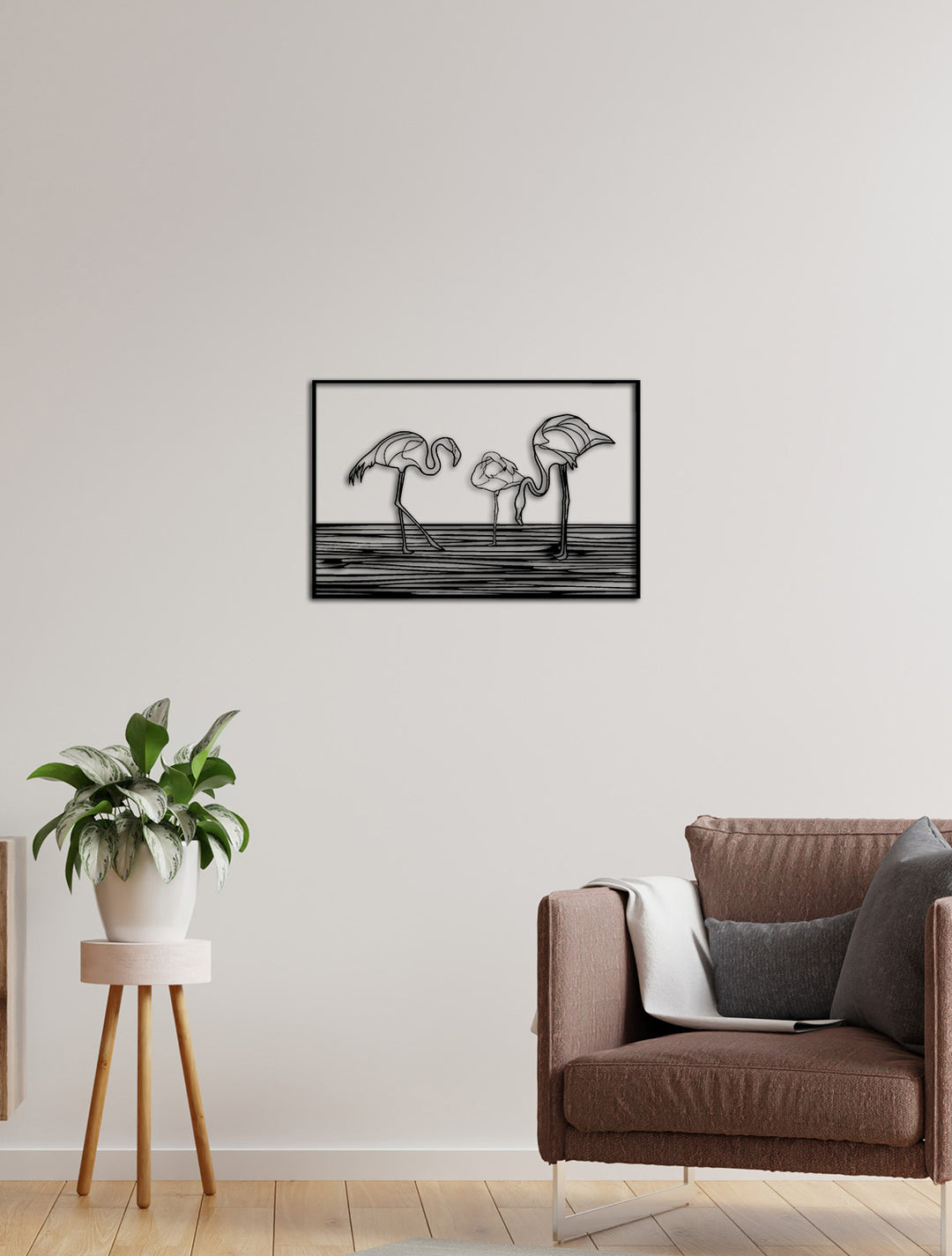 Flamingo Landscape Metal Duvar Tablosu