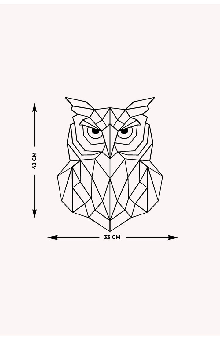 Geometric Owl Metal Duvar Tablosu