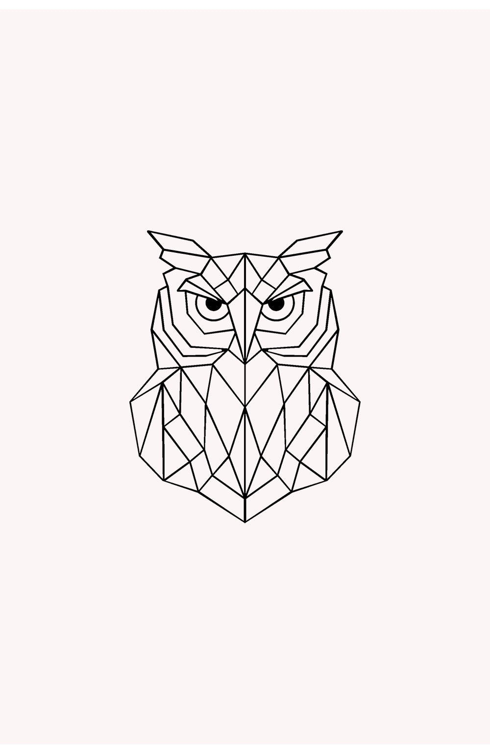 Geometric Owl Metal Duvar Tablosu