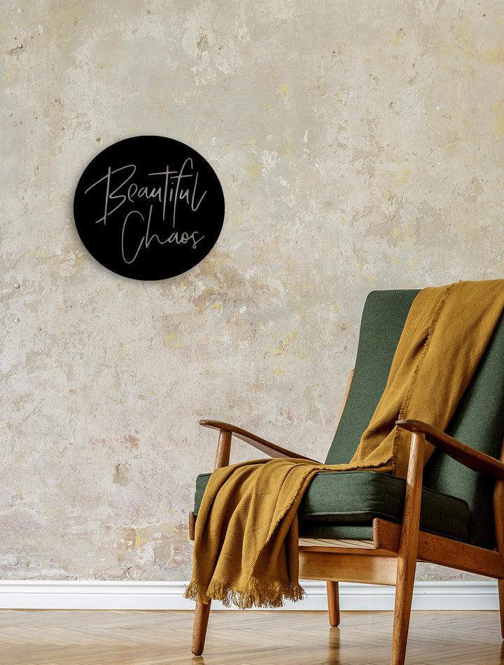 Açılı Beautiful Chaos Metal Duvar Sanatı Perspektifi