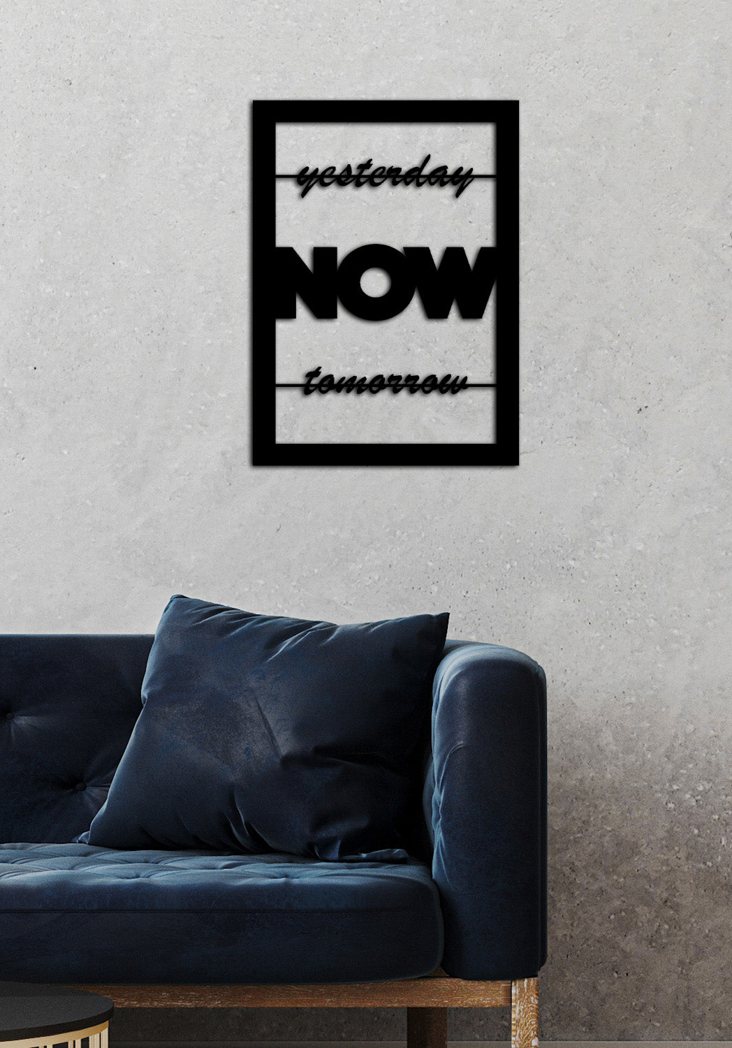 Açılı NOW Metal Duvar Sanatı Perspektifi