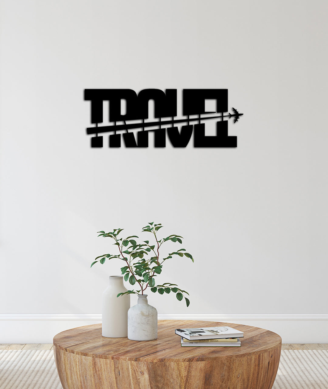 Aero Travel Uçak Silueti Temalı Modern Metal Duvar Panosu